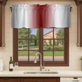 thumbnail image 6 of Red Grey White Curtain Valances for Windows, Kitchen Valance Window Treatments Panel 2 Pack, Farmhouse Ombre Color Modern Simple Rod Pocket Short Curtains for Bathroom Bedroom 60 x 18 Inch, 6 of 8