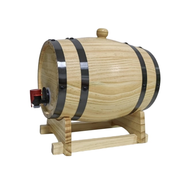 Accesorios para barriles de madera de pino, equipo de almacenamiento de cerveza de madera, estilo retro para bar en casa. 3 litros