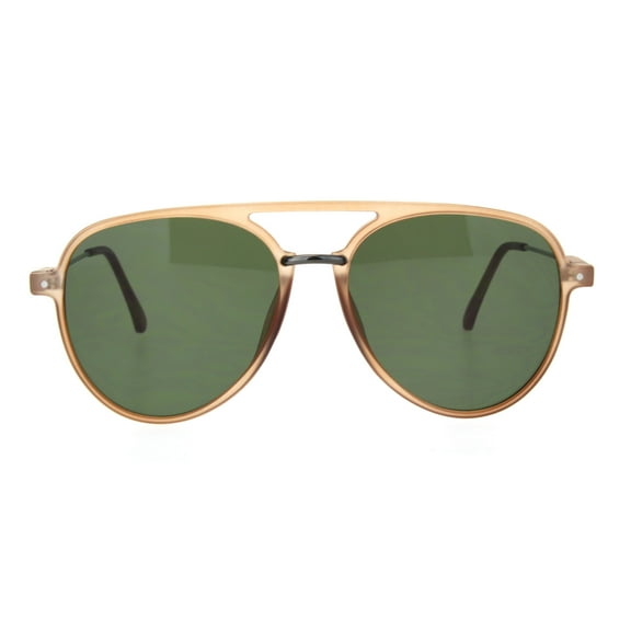 Mens Retro Baller Luxury Pilots Plastic Racer Tear Drop Sunglasses Light Brown Green