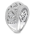 thumbnail image 2 of Criss Cross Style Diamond Wedding Ring, Vintage Milgrain Engagement Ring, Women's Cocktail Diamond Ring, Half Eternity Diamond Ring, 2.1 Ct Simulated Diamond, 925 Sterling Silver, 2 of 5