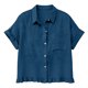 thumbnail image 5 of Craaazy Women's Oversized Short Sleeve Tunic Tops, Lightweight Casual Shirt, Collared Pocket Blouse with Ruffle Hem for Everyday Outfits Gifts, 5 of 9