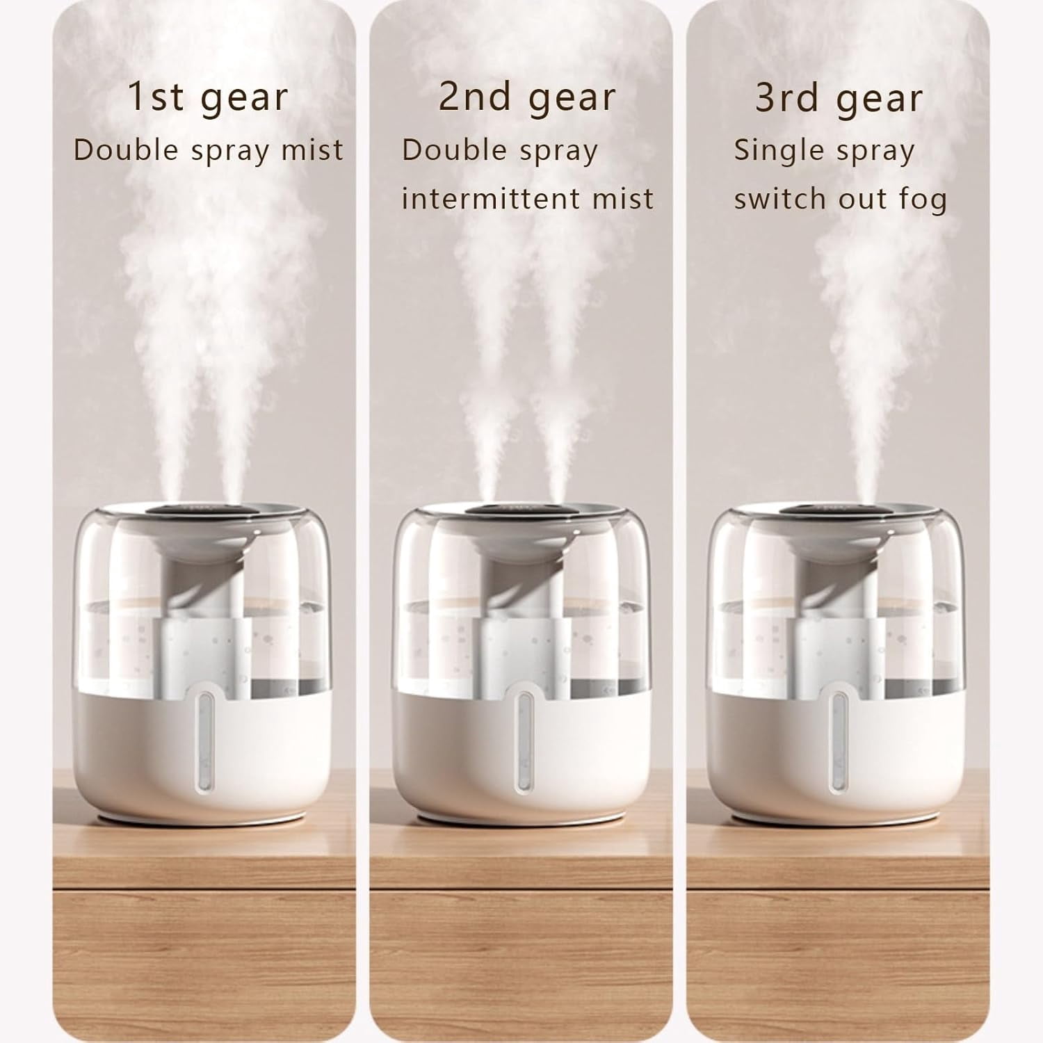 Humidifiers for Room,4L Cool Mist Humidifier,Top Fill Smart Cool Mist Air Humidifiers with Nightlight,3-Speed Quiet & Large Vaporizers for Bedroom,Home,Large Room,Baby Nursery and Plants（White）