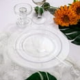 25 Guest Clear Plastic Plates with Silverware Complete Dinnerware Set