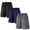 Black+Grey+Blue, variant on HAWEE 5 Pack Athletic Basketball Boys Shorts - with Zipper Pockets Basketball Soccer Quick Dry Teen Kids Sport Shorts Elastic Waist