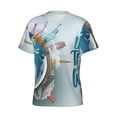 thumbnail image 3 of Yiaed Let's go Travel Around the World Print Mens Short Sleeve Tight Fit T-Shirt, Crewneck Casual Tee-3X-Large, 3 of 5