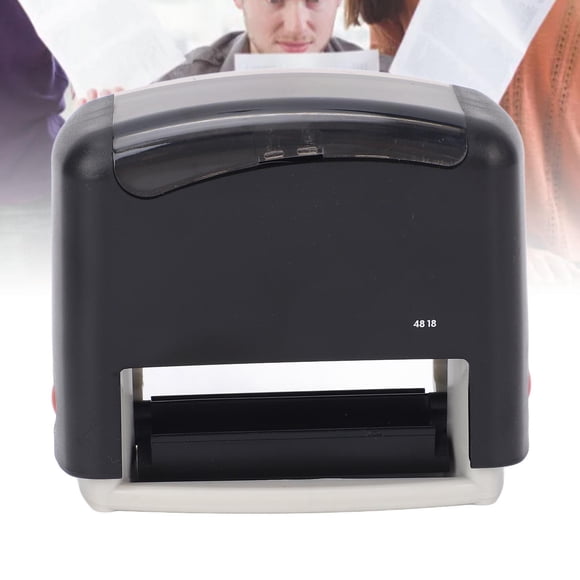 Self Inking Stamp, Pre Loaded Red Ink Customizable Stamp Bright Color Dust Proof for Office