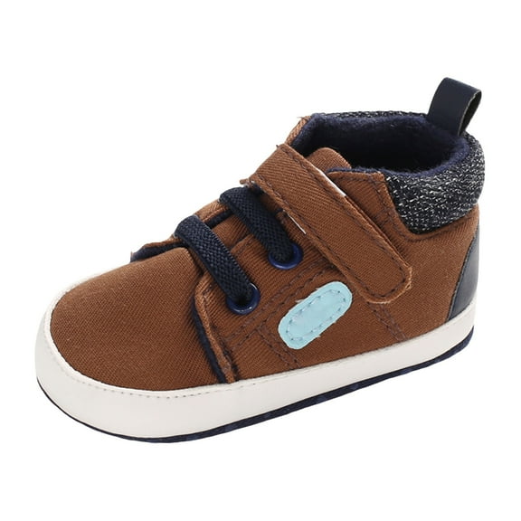 Otqutp Little Kid Shoes Children's Casual Canvas Shoes Breathable Indoor Toddler Fall Winter Round Toe Shoes for Boys Girls 0 To 12Months(Brown,9-12Months)