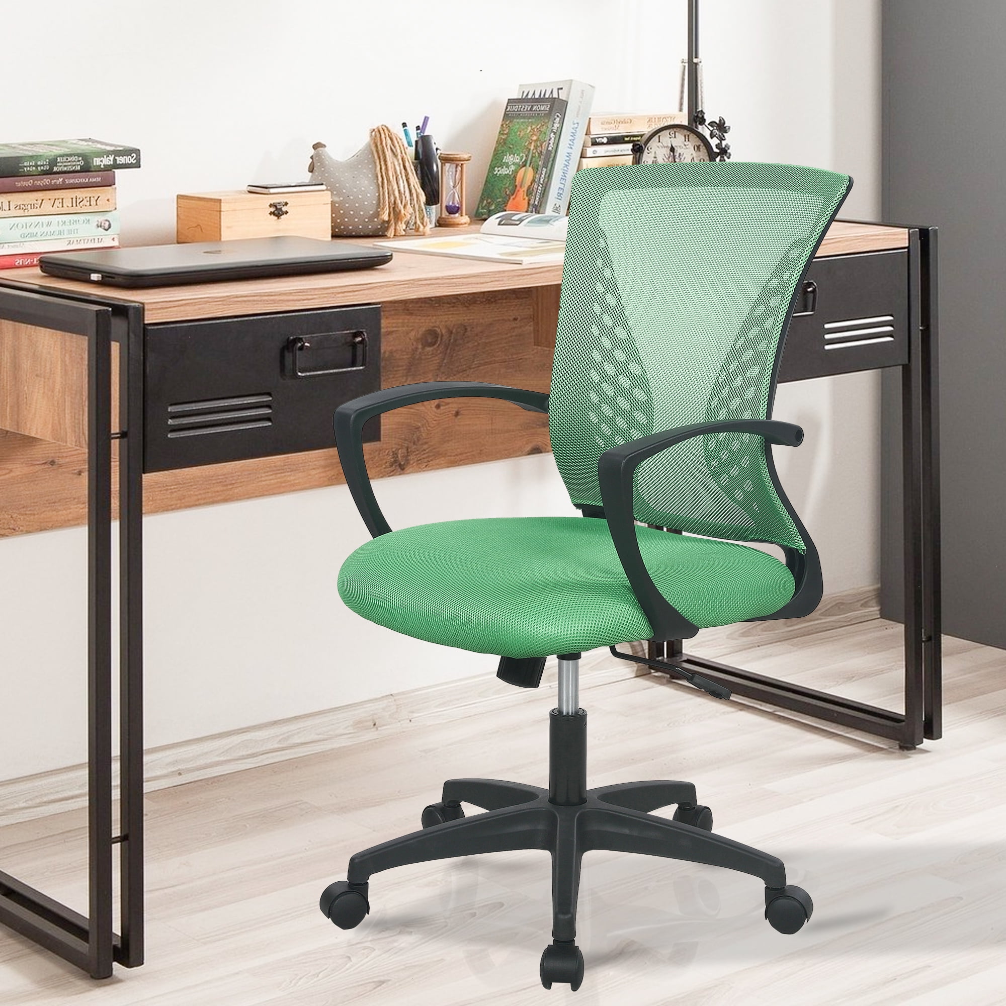 FDW Ergonomic Home Office Chair, Lumbar Support, Rolling Swivel for Women(Green)