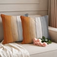 thumbnail image 6 of Outdoor Pillow Covers 26x26 Set of 2, Burnt Orange Gray Ombre Waterproof Patio Throw Pillow Covers for Couch Sofa Chair, Vintage Farmhouse Wooden Decorative Pillowcases for Throw Pillows, 6 of 9