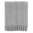 thumbnail image 2 of Battilo Light Grey Knit Throw Blanket Soft Lightweight Textured Decorative Blanket with Tassel for Bed, Couch , 50"x60", 2 of 7