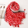 thumbnail image 3 of Sonducket Bufanda femenina de invierno hecha con poliéster para calidez y estilo Bufanda de verano para mujer Bufandas Chales Regalos Accesorios de disfraces rojo, 3 of 6