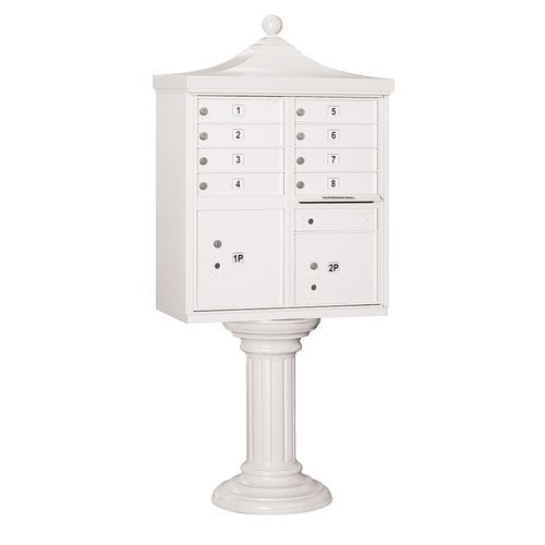 Regency Decorative Cluster Box Unit - 8 A Size Doors - Type I - White - Private Access