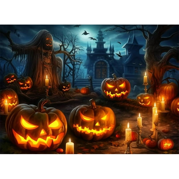 Jigsaw Puzzle 500 Piece Wooden Puzzles Halloween terror Anime funny Ghost jack-o'-lantern Pumpkin Head Family game Wall Art Gift