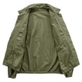 thumbnail image 4 of MexChoioe Mens Lapel Collar Cargo Jacket Full Zip Multi Pockets Lightweight Fall Casual Outerwear for Mens, 4 of 7