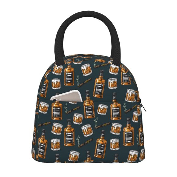 Fotbe Cigar Pattern Lunch Bag , Insulated Lunch Box, Small Leakproof Cooler Food Lunch Containers Reusable Lunch Tote Bags
