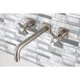 thumbnail image 2 of Kingston Brass KS6028ZX Millennium Two-Handle Wall Mount Roman Tub Faucet, Brushed Nickel, 2 of 7