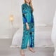 thumbnail image 3 of Balery Beautiful Blue Peacock Conjunto de Pijama con Estampado para Mujer, Conjunto de Dos Piezas con Manga Larga, Ropa de Dormir Suave con Bolsillos, Pijamas Cómodos-Small, 3 of 7