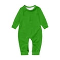 thumbnail image 2 of Pijamas familiares a juego de moda navideña de color liso, estilo europeo, para padres e hijos, monos de poliéster para bebés., 2 of 3
