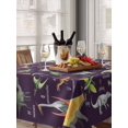 thumbnail image 6 of Purple Dinosaur Table Cloth, Waterproof Tablecloth for Rectangle Tables, Vintage Letters Farm Animals Reusable Washable Fabric Table Cover for Restaurant Kitchen Dining Tables 60"x84", 6 of 9