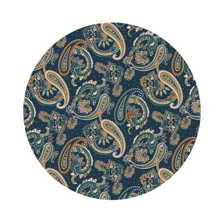 

Qekee Indian Paisley 2 Print PU Leather Absorbent Coasters Leather Coasters Set for Cups Drinks 4 Coasters 6 Pcs for Coffee Bar Home Decor Round Shape