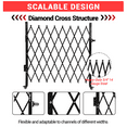 thumbnail image 4 of Single Folding Security Gate, 50" x 43" Door Gate, Flexible Expanding Security Gate, Steel Safety Gates, 360° Rolling Barricade Gate, Scissor Gate with Padlock, Aluminum Alloy Mesh, 4 of 7
