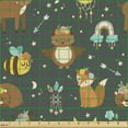 thumbnail image 2 of Ambesonne Bohemian Fabric by the Yard Upholstery, Bee Owl Fox Deer Flower, 3 Yards, Pale Rust Persian Orange, 2 of 5
