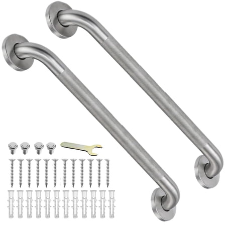 Shower Grab Bar Brushed Nickel 2 Pack 24" L x 1-1/4" D Bathroom Safety Support