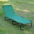 thumbnail image 2 of Outsunny Portable Folding Sun Beach Lounger / Camping Cot with 3-Level Adjustable Backrest & Lightweight Design, Green, 2 of 9