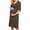 Brown, variant on WUANDIXFA Fall Maternity Dress Baby Shower Women's Summer Leisure Fashion V Neck Solid Color Multi Functional Mom Breastfeeding Medium Long Sleeve Dress Black,2XL