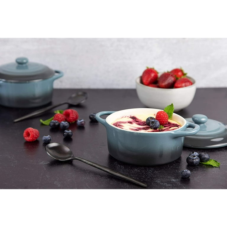 Kook Mini Cocotte Casserole Dishes with Lids, 12 oz, Set of Kook Mini Cocotte Casserole Dishes with Lids, 12 oz, Set of