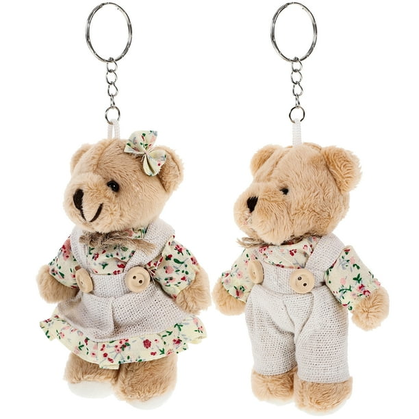 KAKOWELY 2 llaveros de oso de peluche, llavero de mochila, llavero colgante