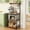 Rustic Brown, variant on Kitchen Bakers Rack with Power Outlet 10 Hooks, 4 Tiers Coffee  Station Cabinet, Microwave Stand with Storage (Rustic Brown, 21.7 x 14.2 x 49.6 Inch)
