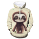 thumbnail image 5 of Sudadera con estampado 3D de animales divertidos y perezosos, linda sudadera con capucha Bradypod para hombres, ropa informal para mujeres, ropa de calle con capucha para niños, 5 of 5