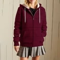 thumbnail image 6 of Lmnyox Striped Zip Up Hoodies for Women Long Sleeve Drawstring Sweatshirt Jacket Casual Hooded Jacket with Pocket, 6 of 7