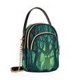 thumbnail image 2 of Women's Crossbody Handbags Shoulder Handbag Multi Pocket Crossbody Bag Dark Forest with Green Eyes, 2 of 7