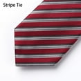 thumbnail image 4 of Men Black Red Stripes Tie Sets Classic Silk Formal Neckties Pocket Square Set for Business Wedding, 4 of 6