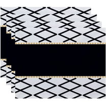 Simply Daisy 18" x 14" Knot Fancy Geometric Print Placemat, Set of 4