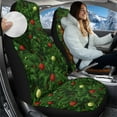 thumbnail image 4 of Binienty Christmas Lights Car Seat Covers Set of 2 Soft Fluffy Automotive Front Seat Covers Plush Warm Winter Car Accessories Universal for Most Vehicles, 4 of 8