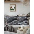 thumbnail image 3 of Outdoor Pillows Waterproof, Black Grey Ombre Bedding Throw Pillows with Insert for Couch Sofa Bed, Modern Abstract Moire Art Geometric 16x16 Inch Pillowcases Decorative Camping Patio Pillow Set of 1, 3 of 8