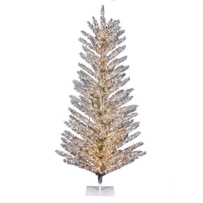 Vickerman K196381LED 8 ft. x 51 in. Vintage Aluminum Artificial Christmas Tree with 1400 LED Warm White Wide Angle 3 mm Lights