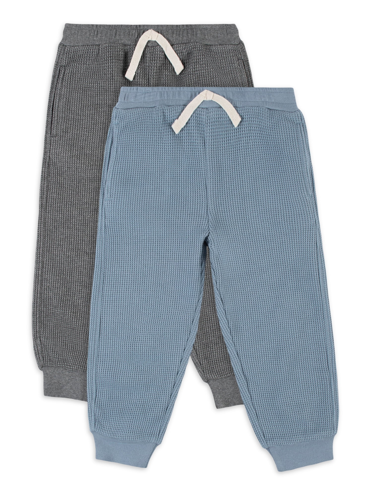 Modern Moments by Gerber Baby Boy & Toddler Boy Waffle Jogger Pants, 2-Pack, 12M-5T
