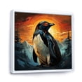 thumbnail image 2 of Designart "Icebound Penguin at Sunset III" Animals Framed Wall Art - White Penguin Bedroom Framed Canvas Wall Art, 2 of 6