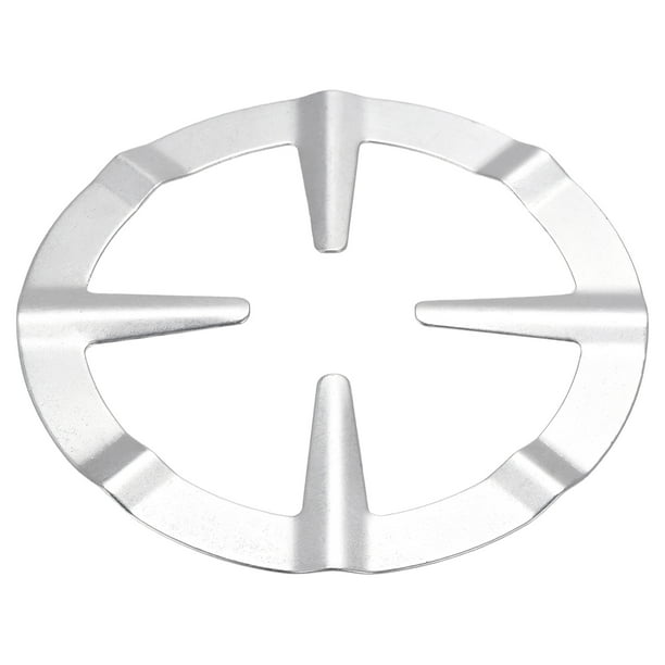 Fundición Hierro Gas Estufa Cocina Soporte Reductor Soporte Estante Soporte Estante Soporte para Mocha Cafetera Plateado Tono, Paquete de 2