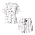 thumbnail image 5 of Wukai Rabbit Eating Print Women's Pajama Set - Short-Sleeve Top and Shorts with Elastic Waistband and Pockets for Loungewear, Yoga, and Casual Wear-4X-Large, 5 of 8