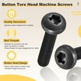 thumbnail image 3 of Pan Head Torx Security Screws Bolts (M10-1.5x30mm) 10Pcs, Button Torx Head Machine Screws Carbon Steel - for Furniture Woodworking Project, Black, 3 of 7