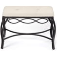 thumbnail image 2 of ZXNYH Half Moon Shoe Bench - Vanity Seat/Dressing Stool/Makeup Chair - Mocha Brown, 2 of 8