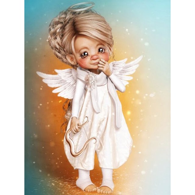 Cuadros Decorativos 5D diamante pintura ángel chica completo redondo taladro pared rhinestone DIY manualidades Sywqhk Nuevos Originales
