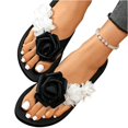 thumbnail image 6 of IEMIEMIEM Women's Platform Flip Flops Floral Wedge Sandals Comfortable Soft Cushion Slip on Summer Beach Vacation Thong Indoor Outdoor Walking Shoes Black 8.5 Wide, 6 of 6