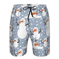 thumbnail image 3 of Rocae Happy Snowmen Snowfall for Men's Beach Shorts Casual Elastic Waist Drawstring Summer Beach Shorts,S-3XL-Large, 3 of 6