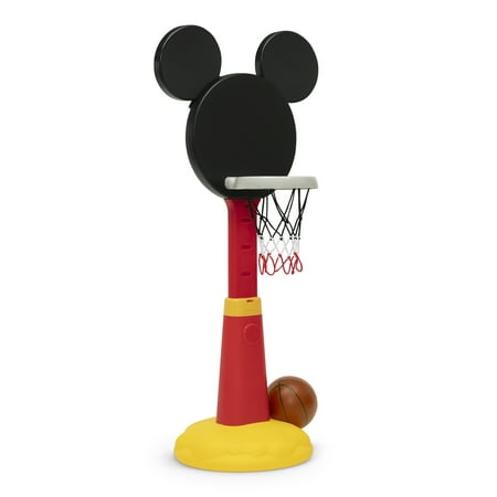 Disney Mickey Mouse Plastic Basketball Set by Delta Children - Includes Basketball Hoop 1 Basketball and Ball Pump Red/Black